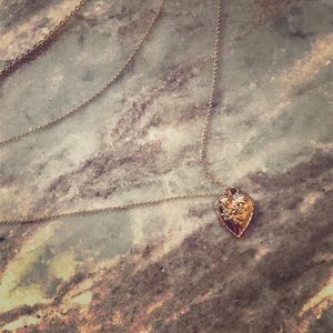 3 layered necklace with heart charm